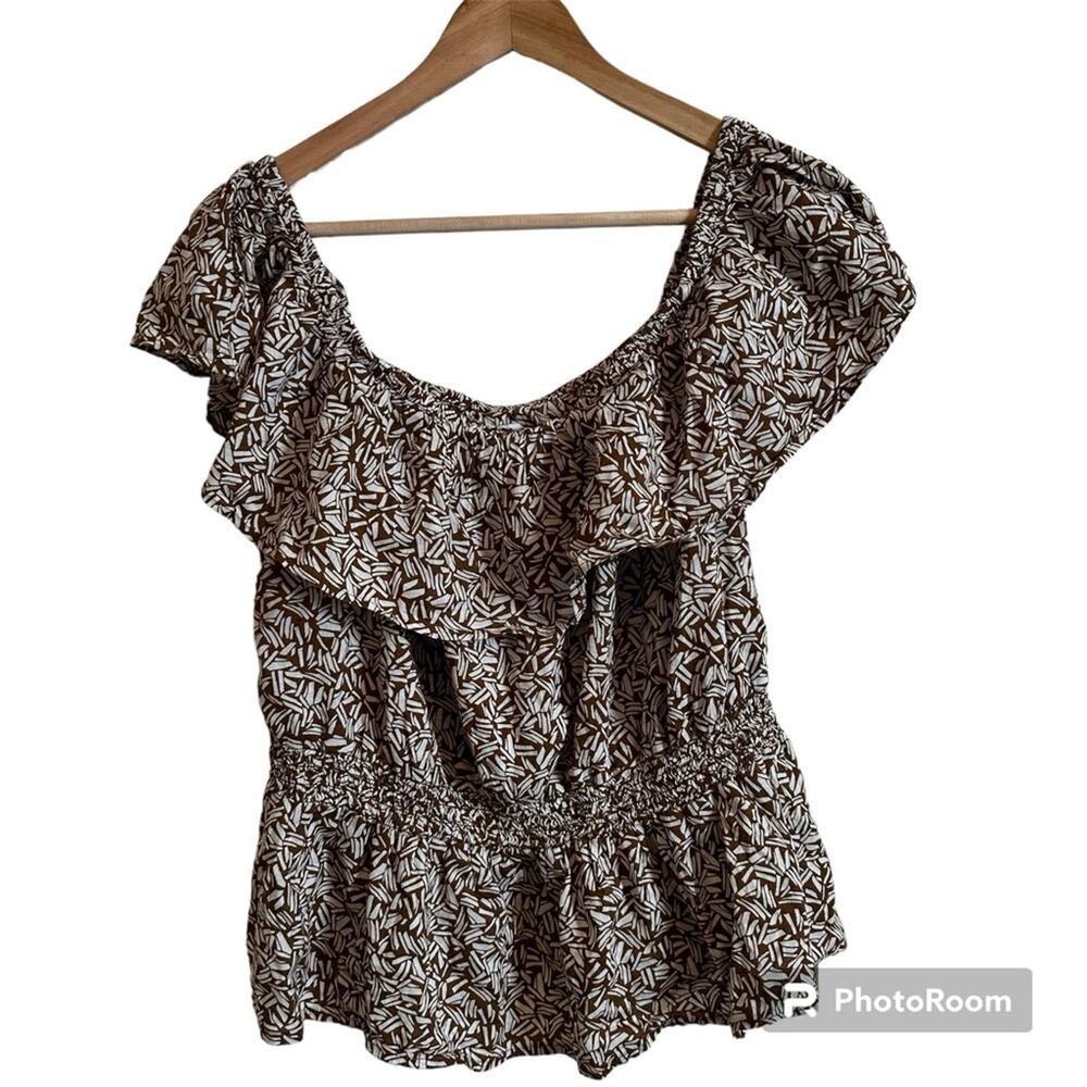 Old Navy women’s blouse xl brown‎ cream